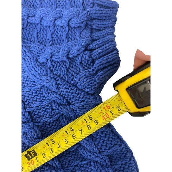 Zara Womens Cardigan Sweater S Small Blue Cable Knit Short Sleeve 6771/053 NWT - Picture 12 of 14